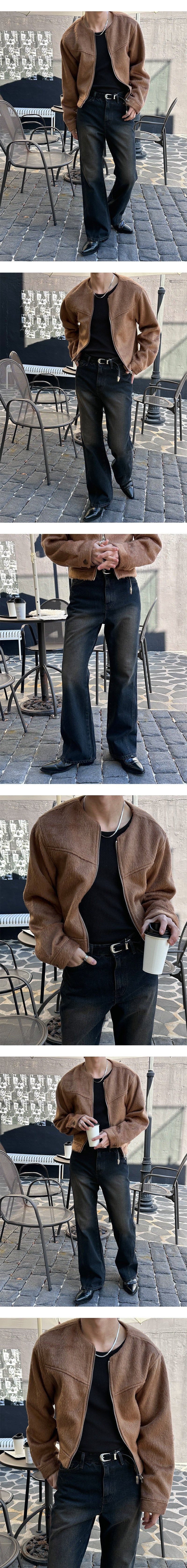 [F/W] Wool roundneck crop jacket(2color)