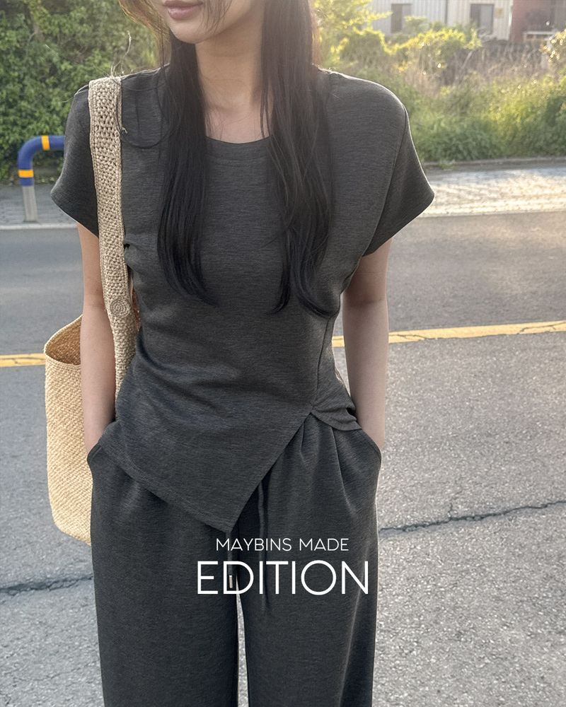 [MADE] Back‑slit T‑shirt & pants set
