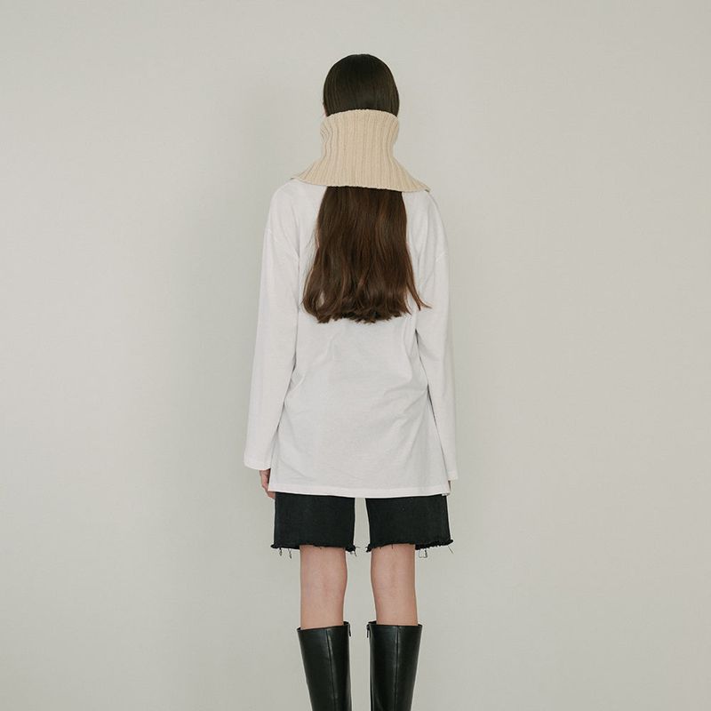 RIBBED NECK WARMER (BEIGE)