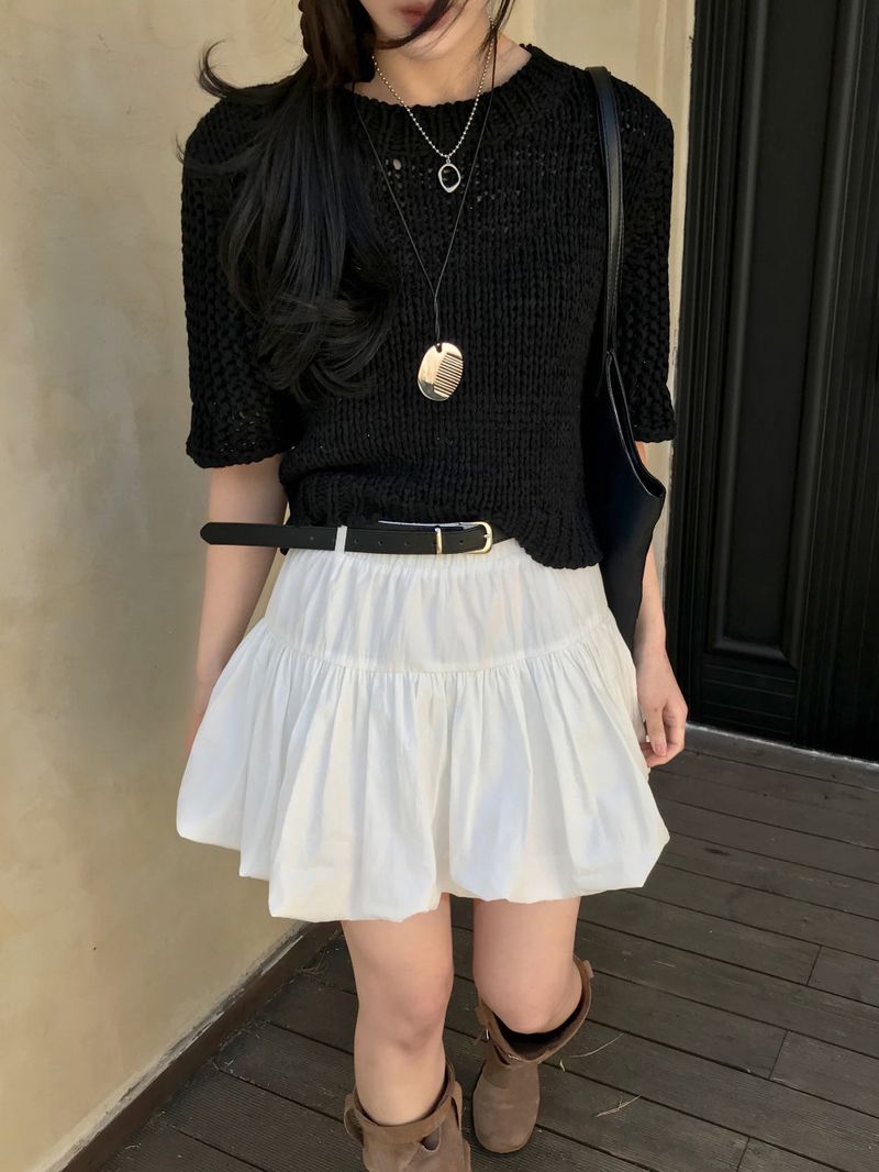 Reve Sand Loose Fit Mesh Half Knit