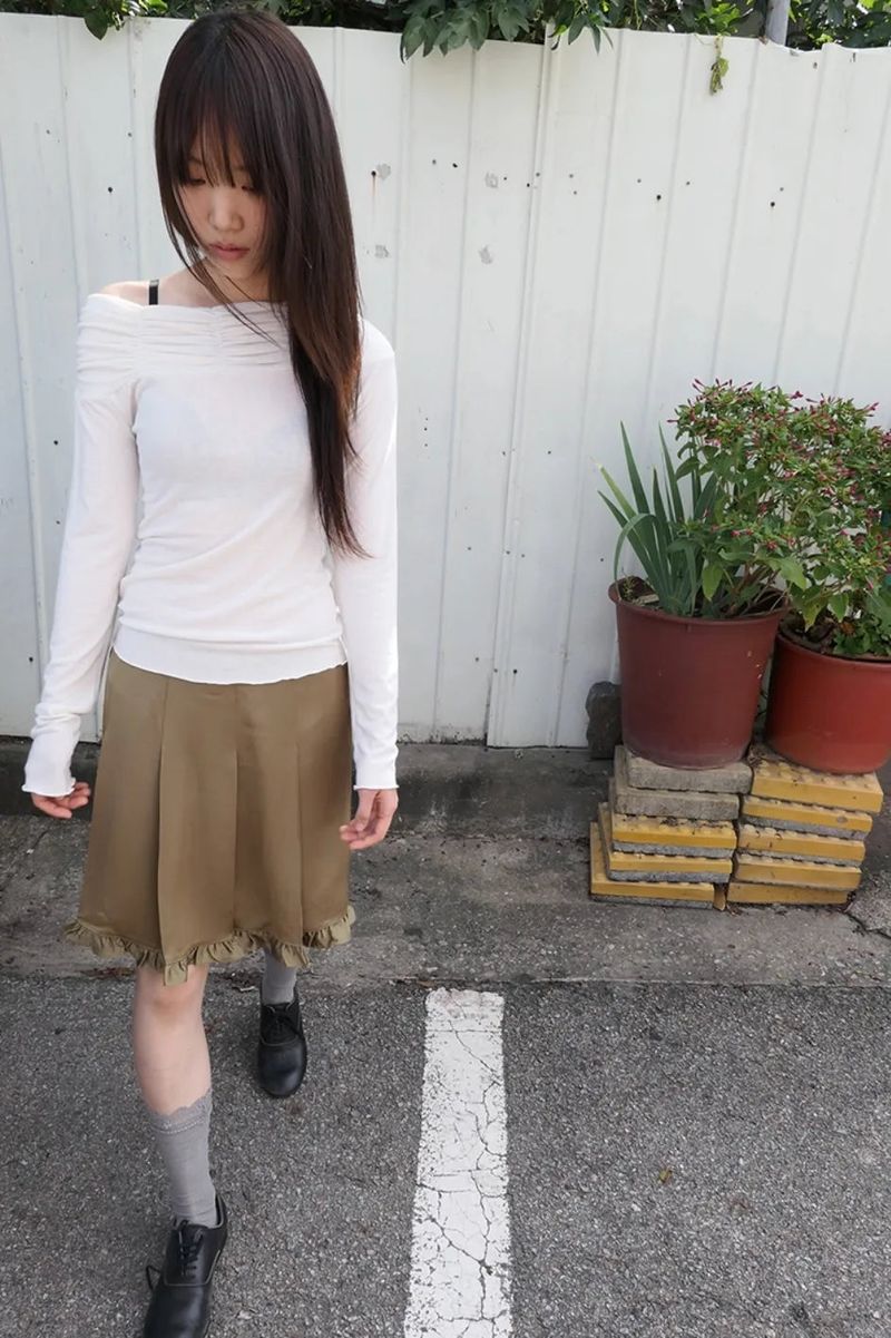 satin frill skirt (2c)