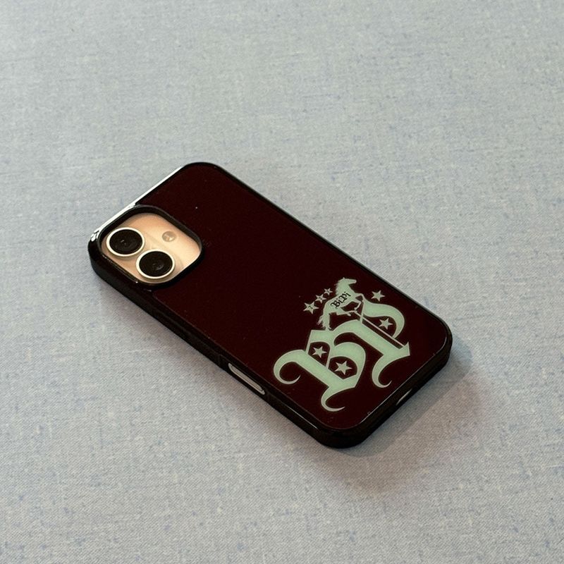 western glass case (burgundy)