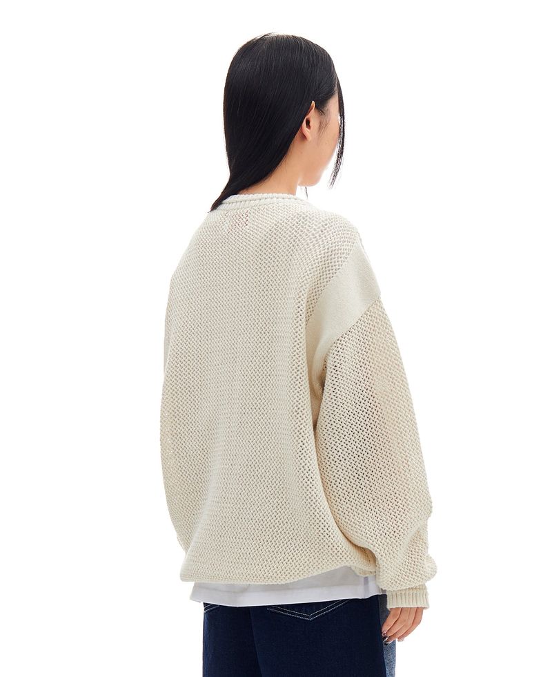 939 PANELED MESH KNIT (CREAM)