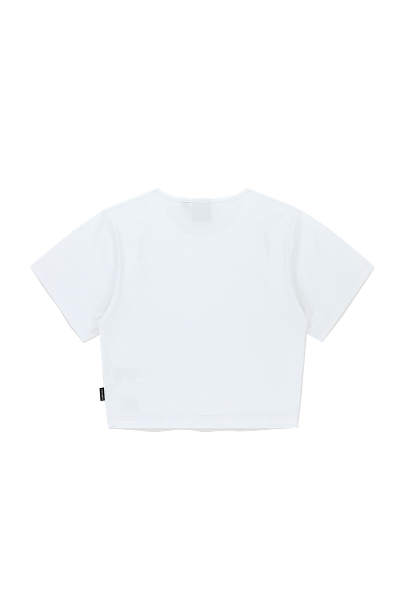 SLIT DETAIL CROP TEE SHIRT