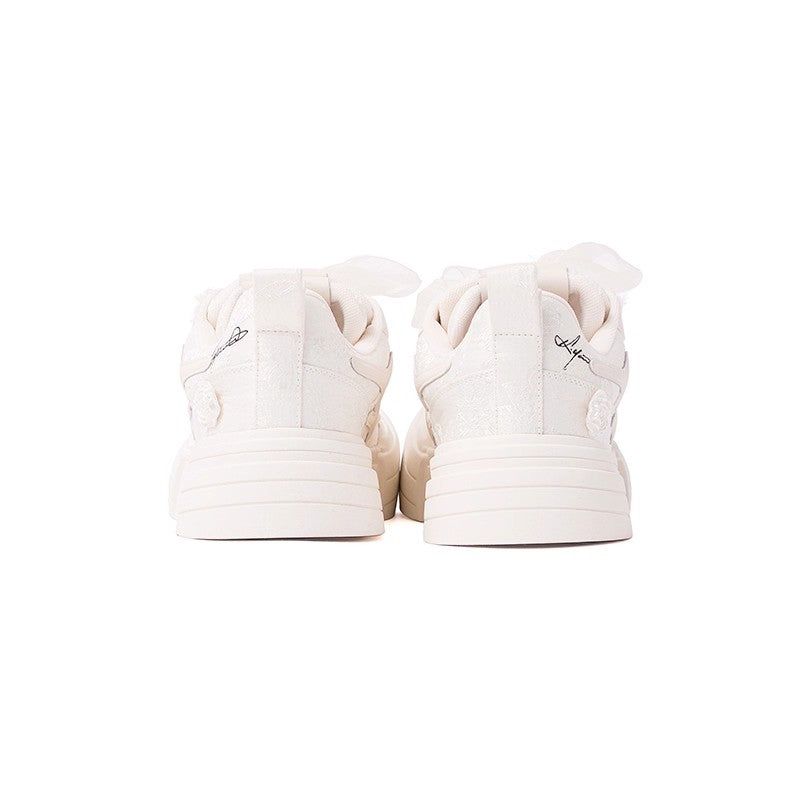 KILLWINNER White Silk Thick-soled Chunky Shoes