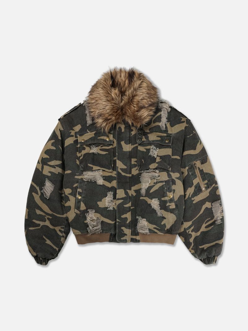 GATELESS（ゲートレス）の「RACCOON PUFFER JACKET-CAMO（Jackets/Outerwear）」