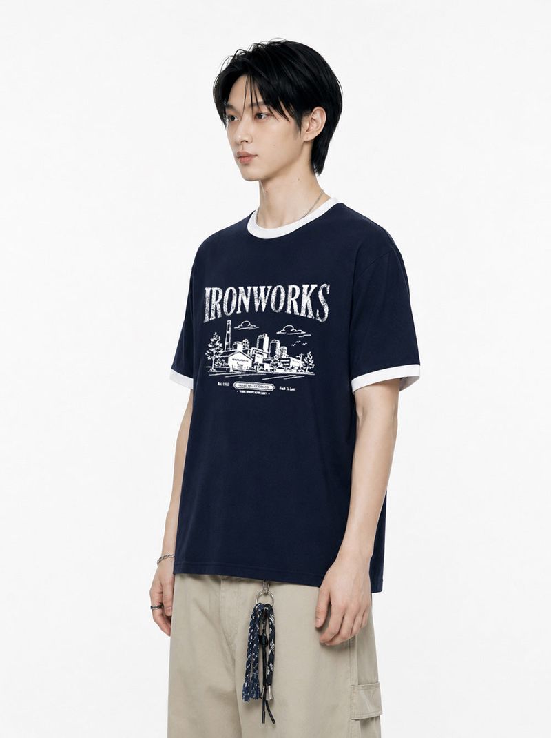 ironworks overfit ringer t-shirt (2color)