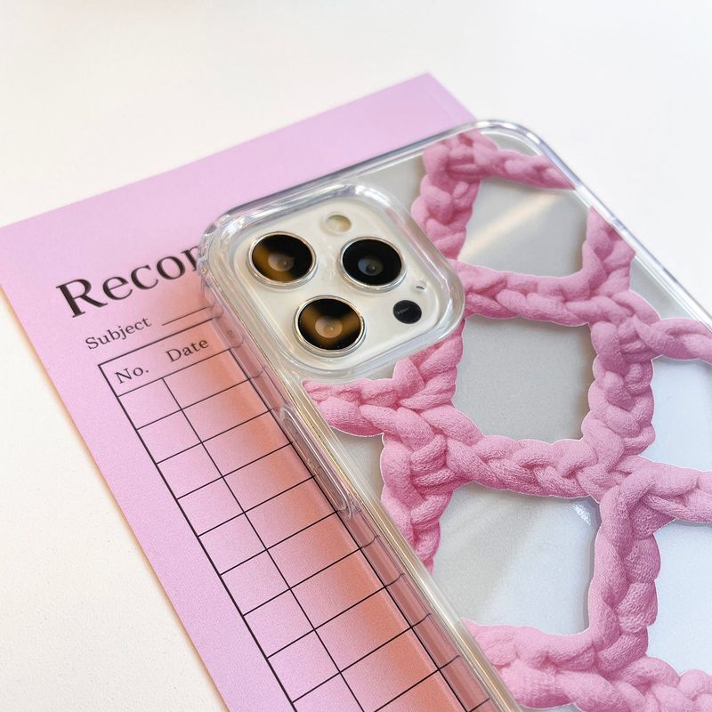 CROCHET NET PHONE CASE_PINK