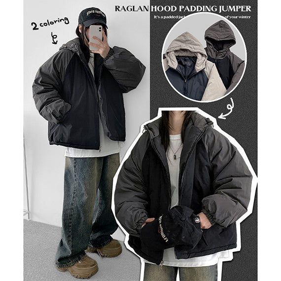 Bilson Raglan Hooded Padded Jumper