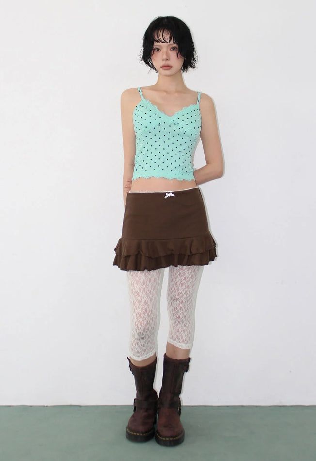 [with cup] PETIT DOT LACE SLEEVELESS