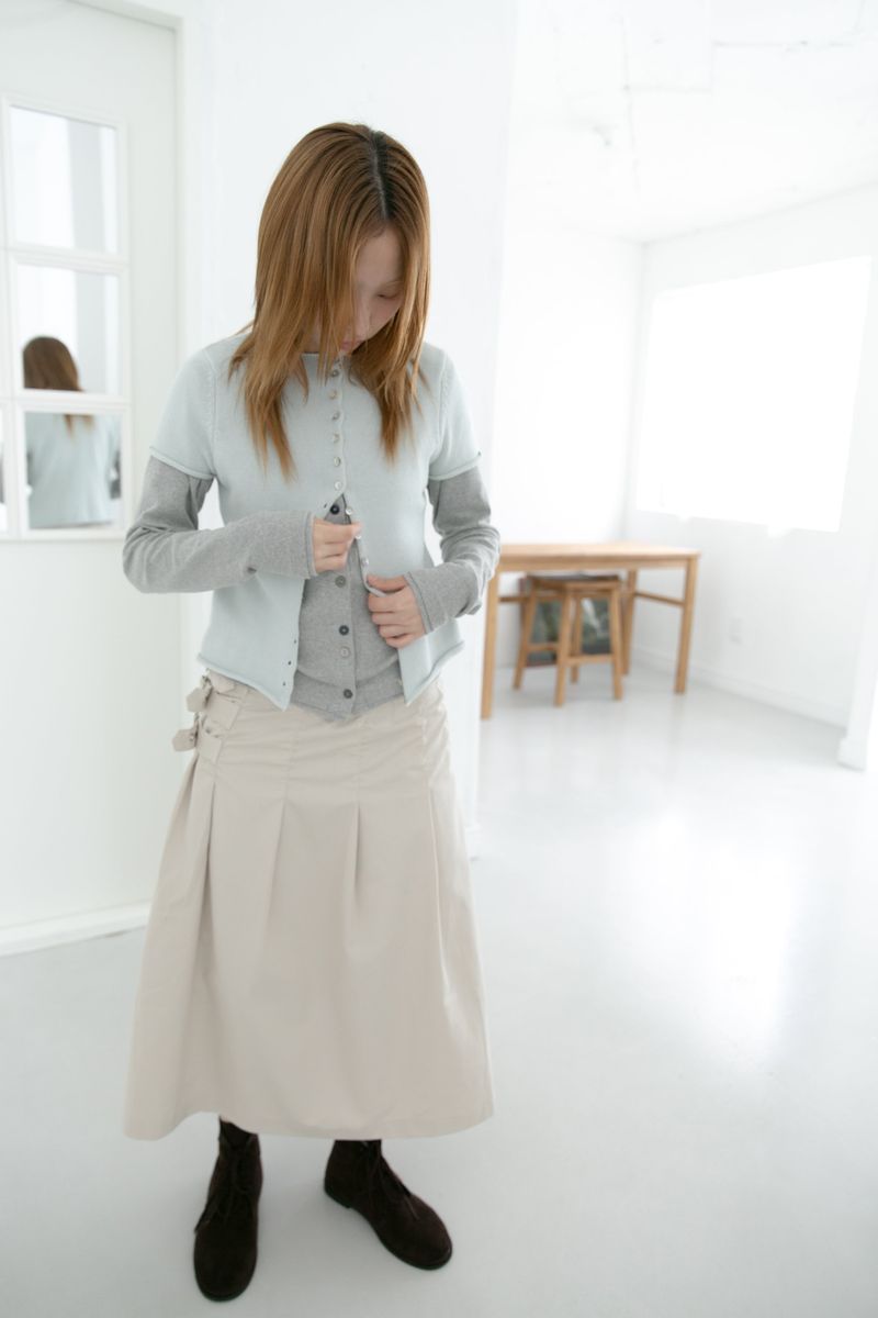 shell button short sleeve knit cardigan(3colors)