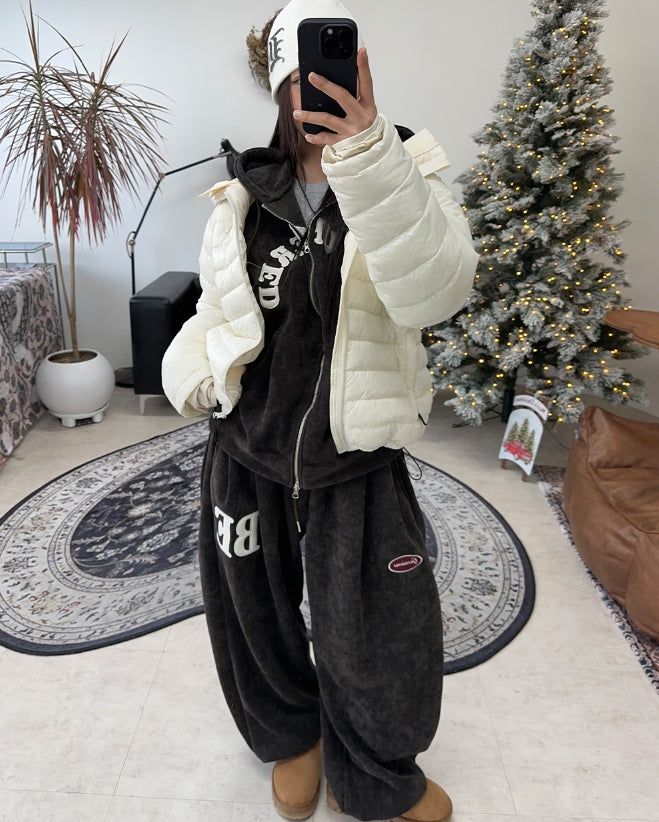 Ruth Velour Patch Hooded Zip-Up