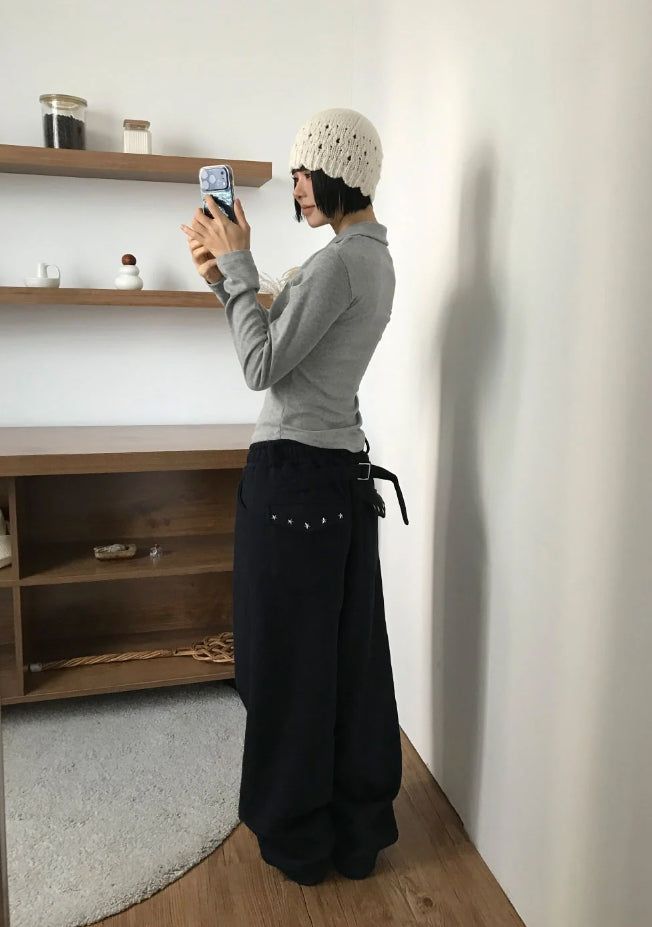 (Lining Brushed) STAR STUD SWEAT PANTS