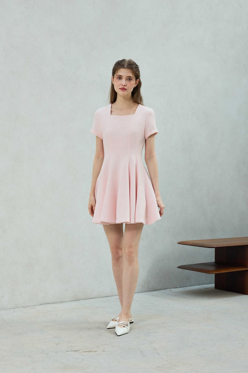 LANI TWEED DRESS / PINK
