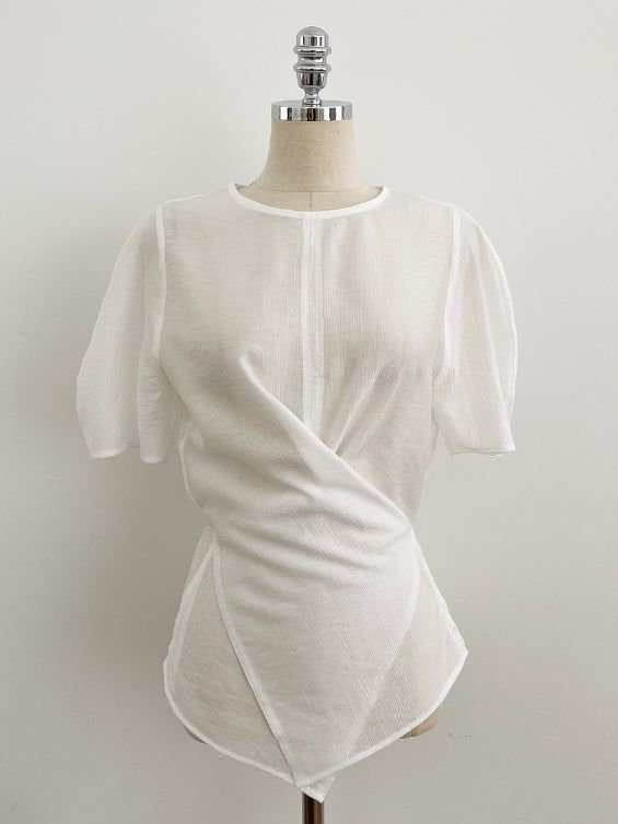 Illien Round Cross Wrap Blouse