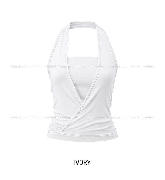 Berry Wrap Halter Sleeveless