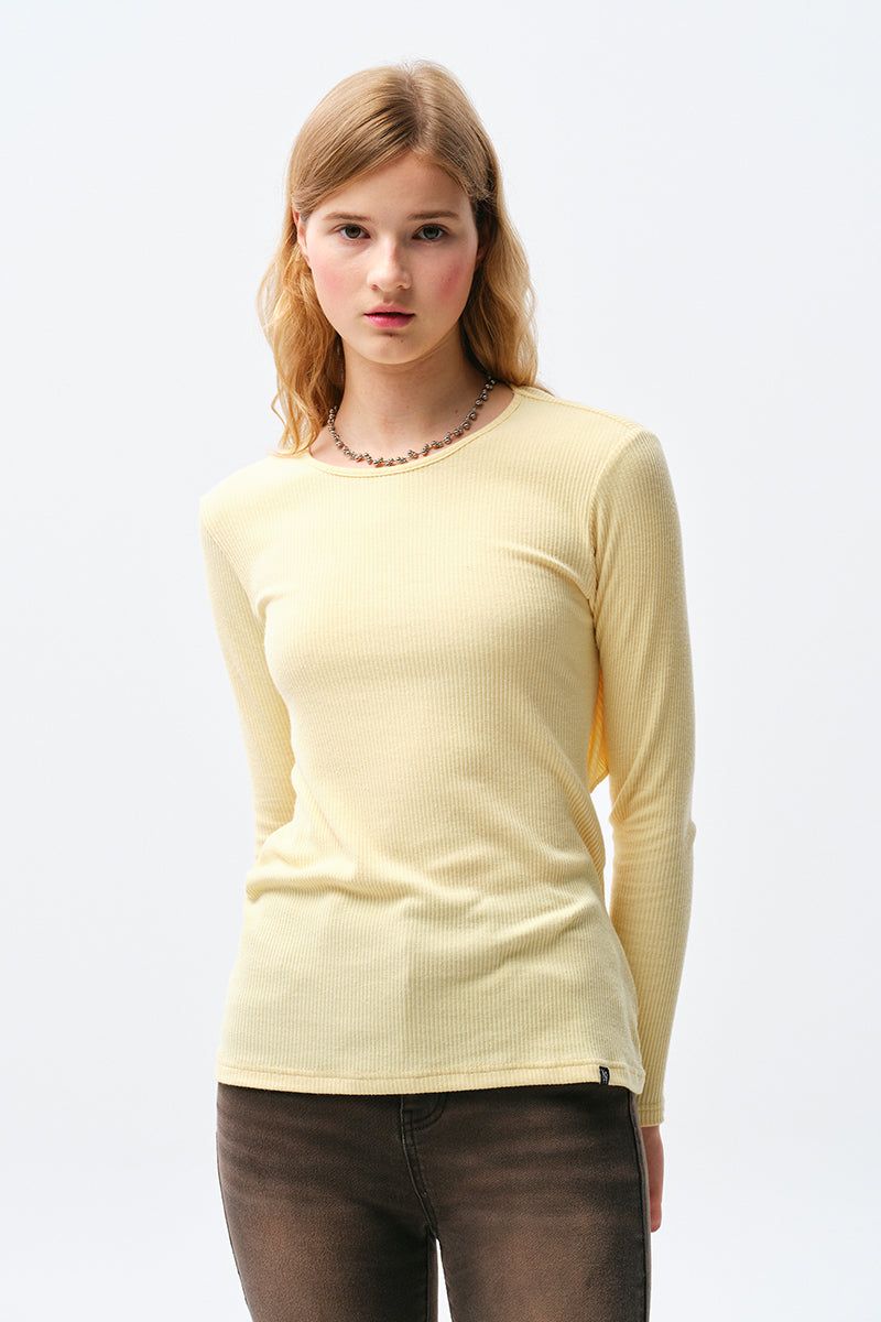 KIRSH（キルシー）の「COLLECTION BACK OPEN LONG SLEEVES [YELLOW]（Tops）」