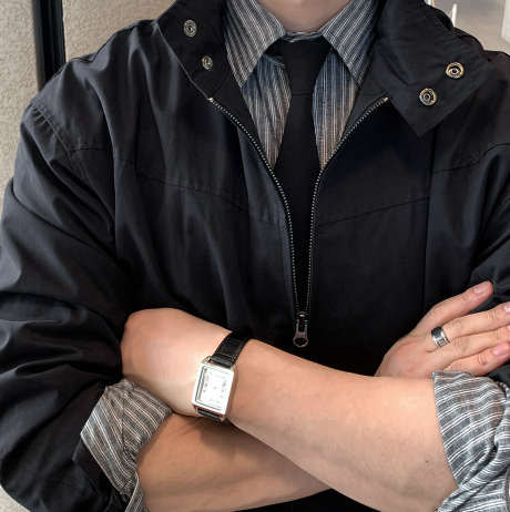 Anderner Hidden Button Stripe Cotton Shirt