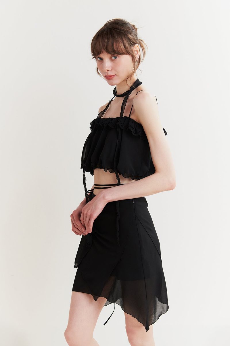 LILY SCARF TOP black