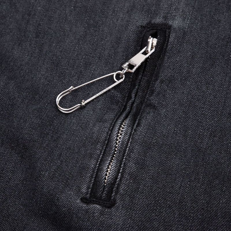 BBD Division Empty Logo Zip Up Denim Jacket (Black)