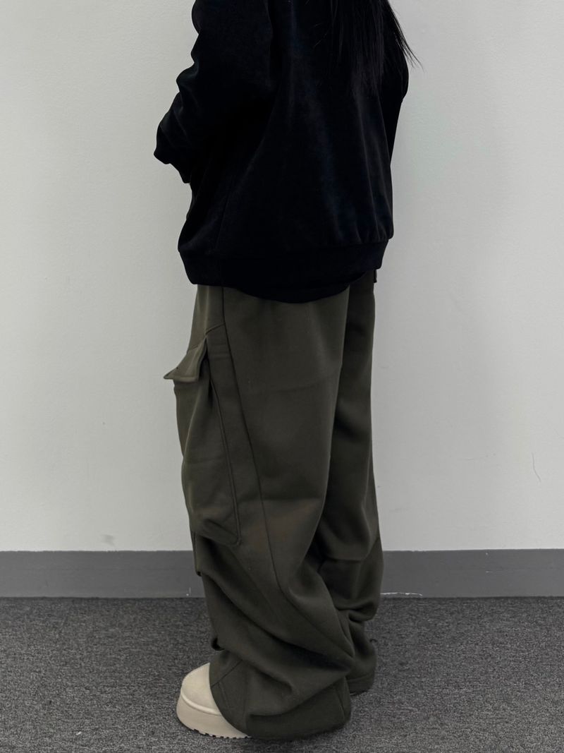 rib fleece sweat pants