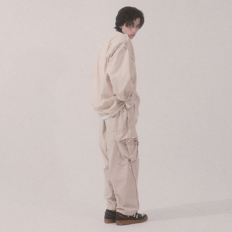 grunge plain shirt_lightbeige