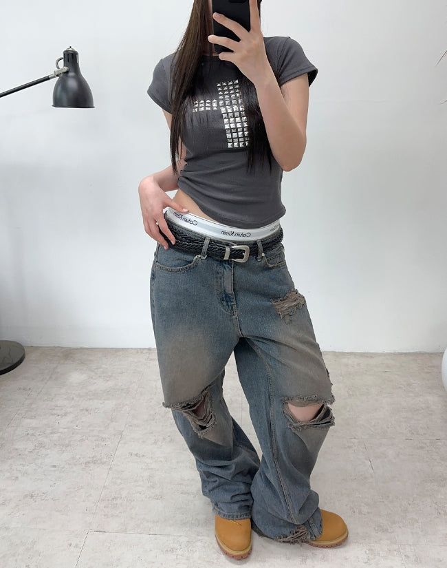 Alp Dusty Damage Denim Pants