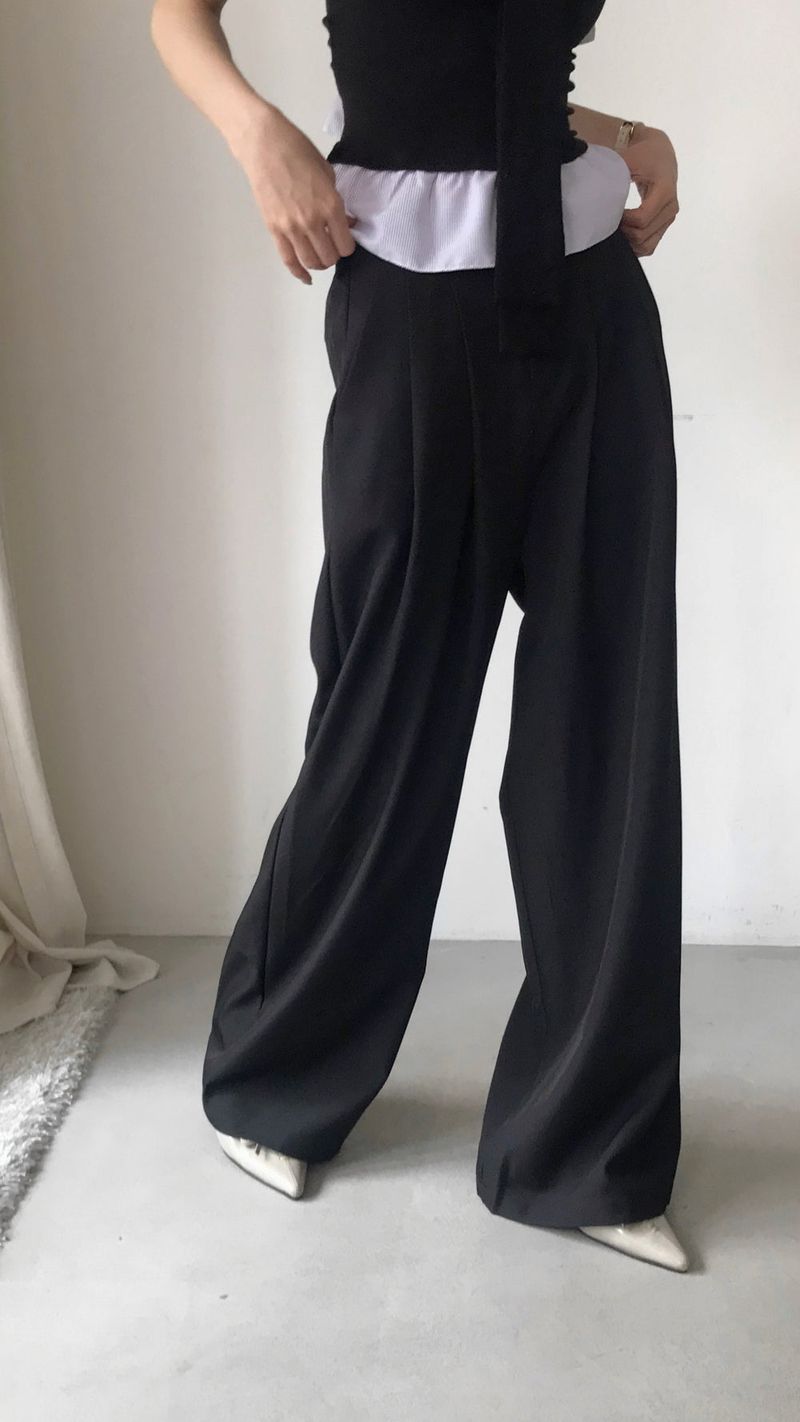 cloudemotion（クラウドエモーション）の「[ high waist ] raw hour wide pintuck maxi sl（Pants）」