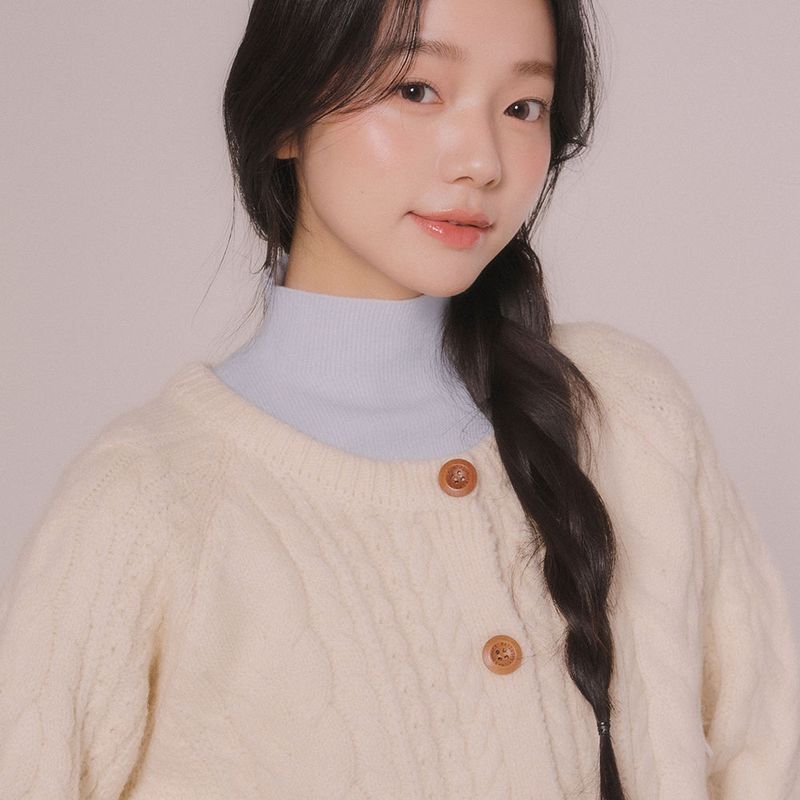 mellotory（メロートリー）の「CABLE KNIT CARDIGAN (Cream)（Tops）」