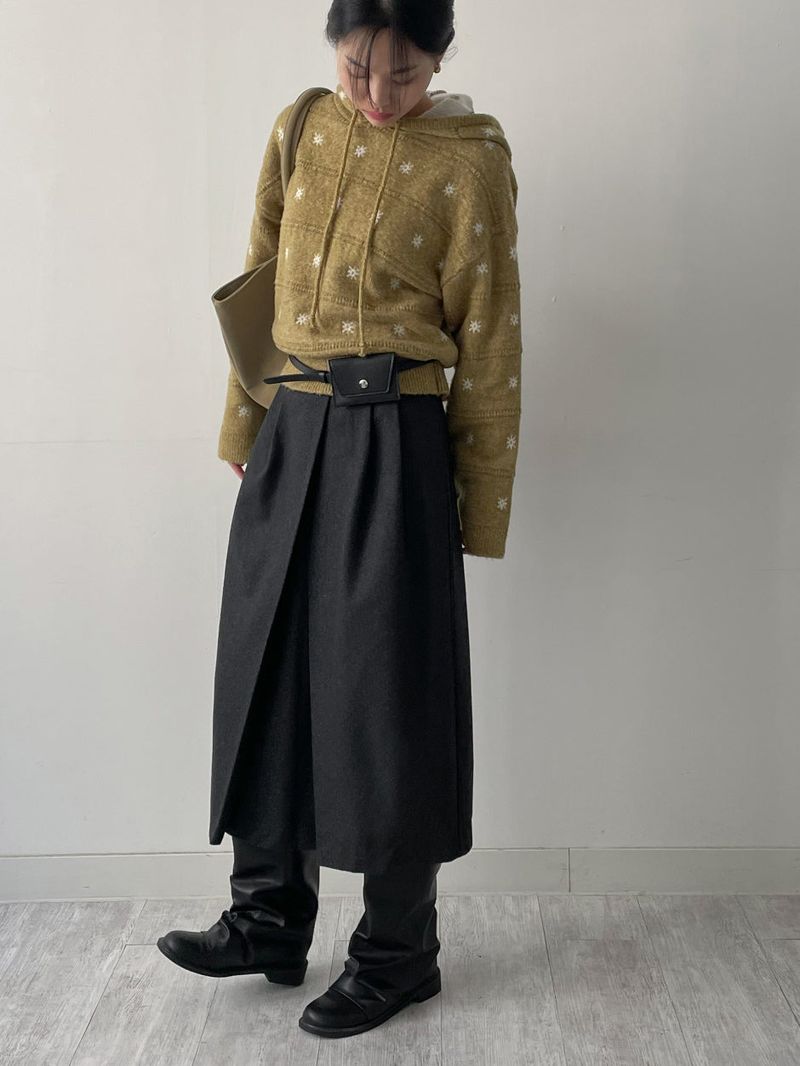 Snow Loose Fit Hooded Knit