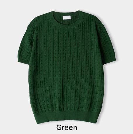 Roel Cable Round Short Sleeve Knit