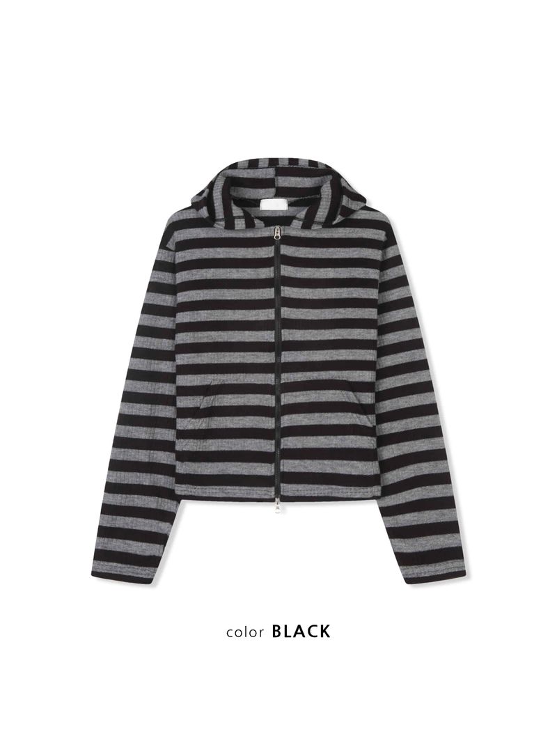 Ocean Striped Warmer Zip Hoodie
