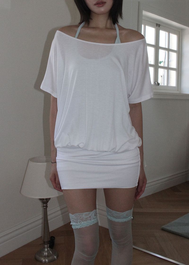 OFF SHOULDER HALF TOP OPS (3color)
