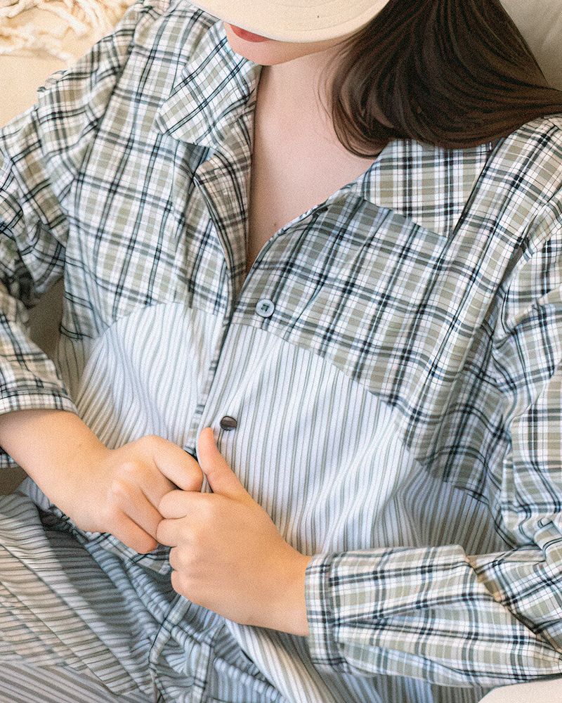 Two-tone Pajama set (green)