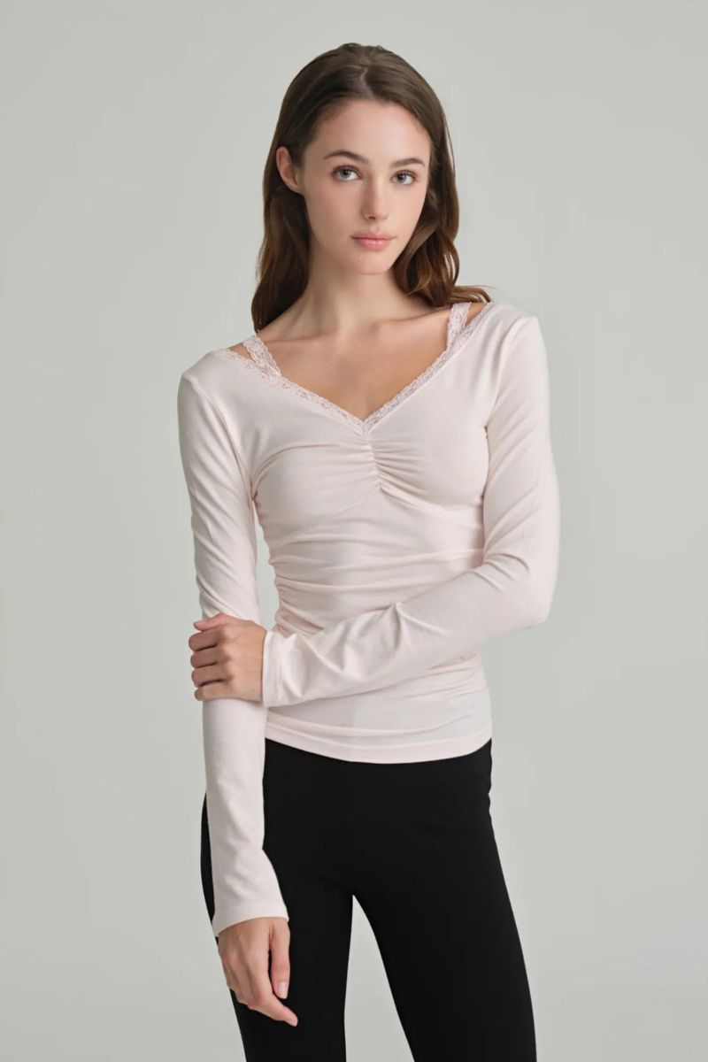 Ballerina lace long sleeve, Pink