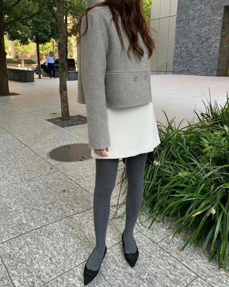 Little Paris Double-breasted Short Wool Coat