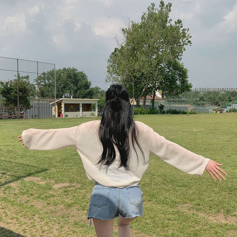 [Bellide made] See-through Bookle Linen Summer Knit T-shirt