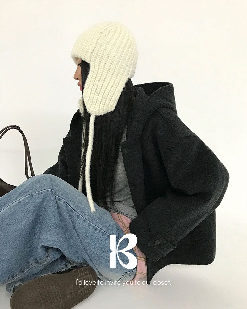 [ORIGINAL] CHILD HOOD WOOL SHORT COAT