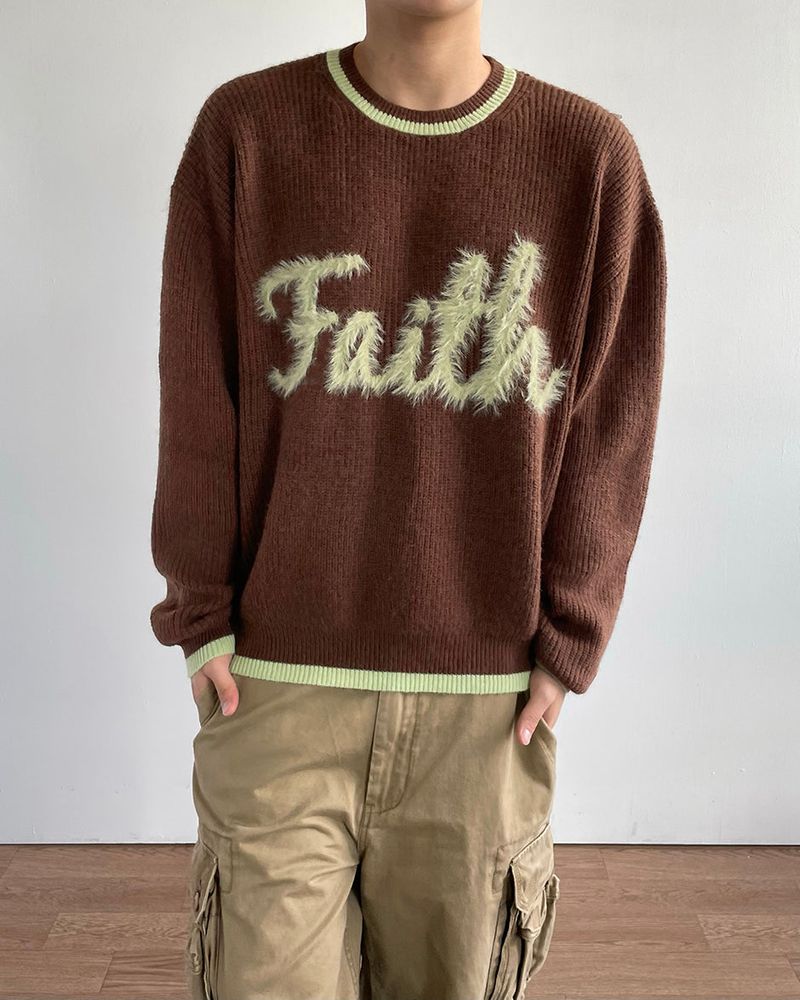 Faith Lettering Knit