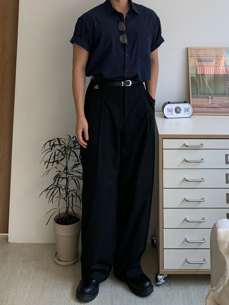 Mensfloor(メンズフロア)の「Levan Stripe Wide Slacks(Pants)」