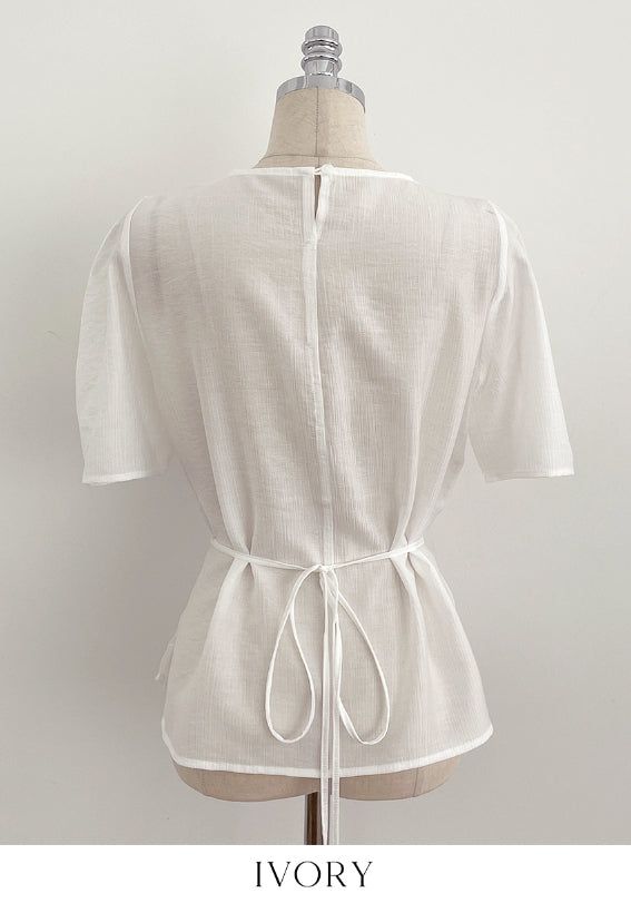 Illien Round Cross Wrap Blouse