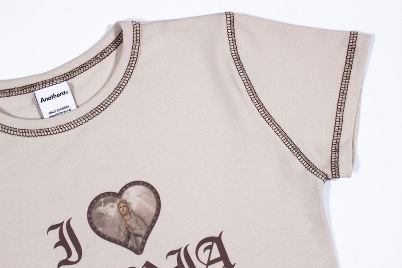 CONTRAST CROP TOP Beige