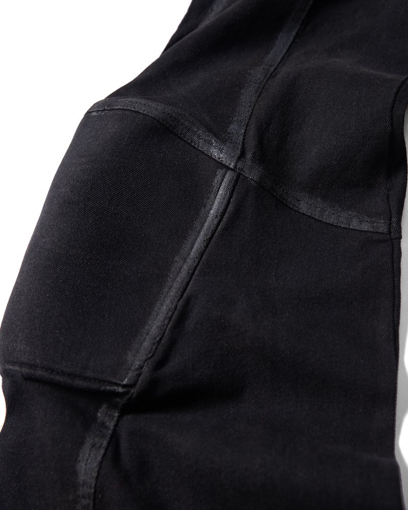 PADDED FLARED PAINTED DENIM PANTS
