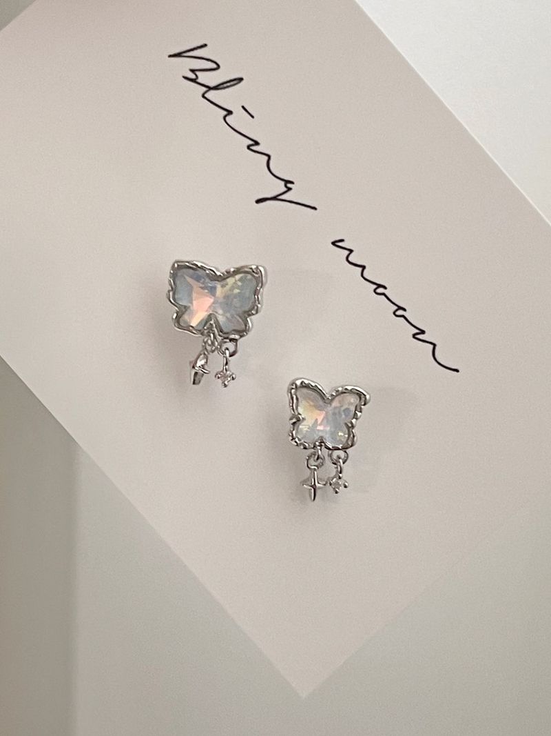 [3 color] starlight butterfly piercing / 2 sizes / twinkle opal drop unique