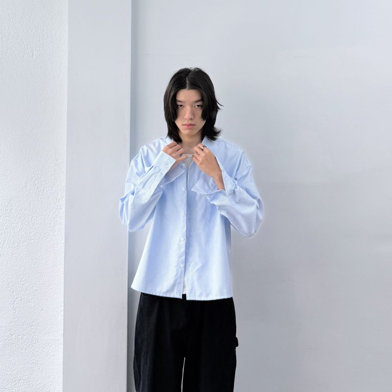 Daily Short-Length Stripe Shirt