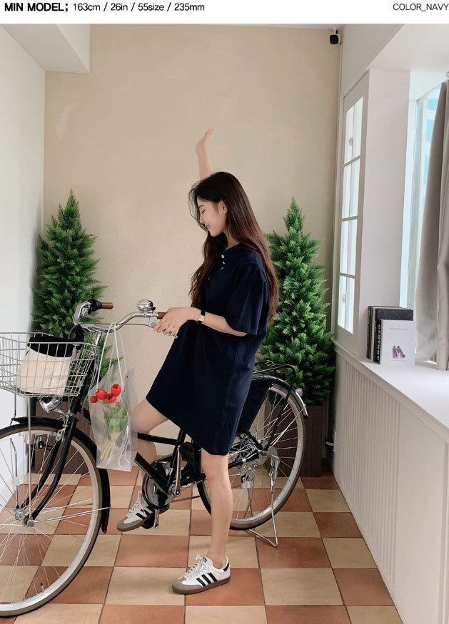 Summer PK Collar Mini Dress (3color)