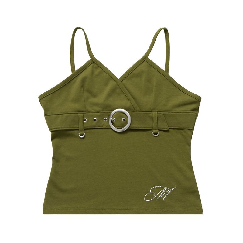 Belted Sleeveless Olive