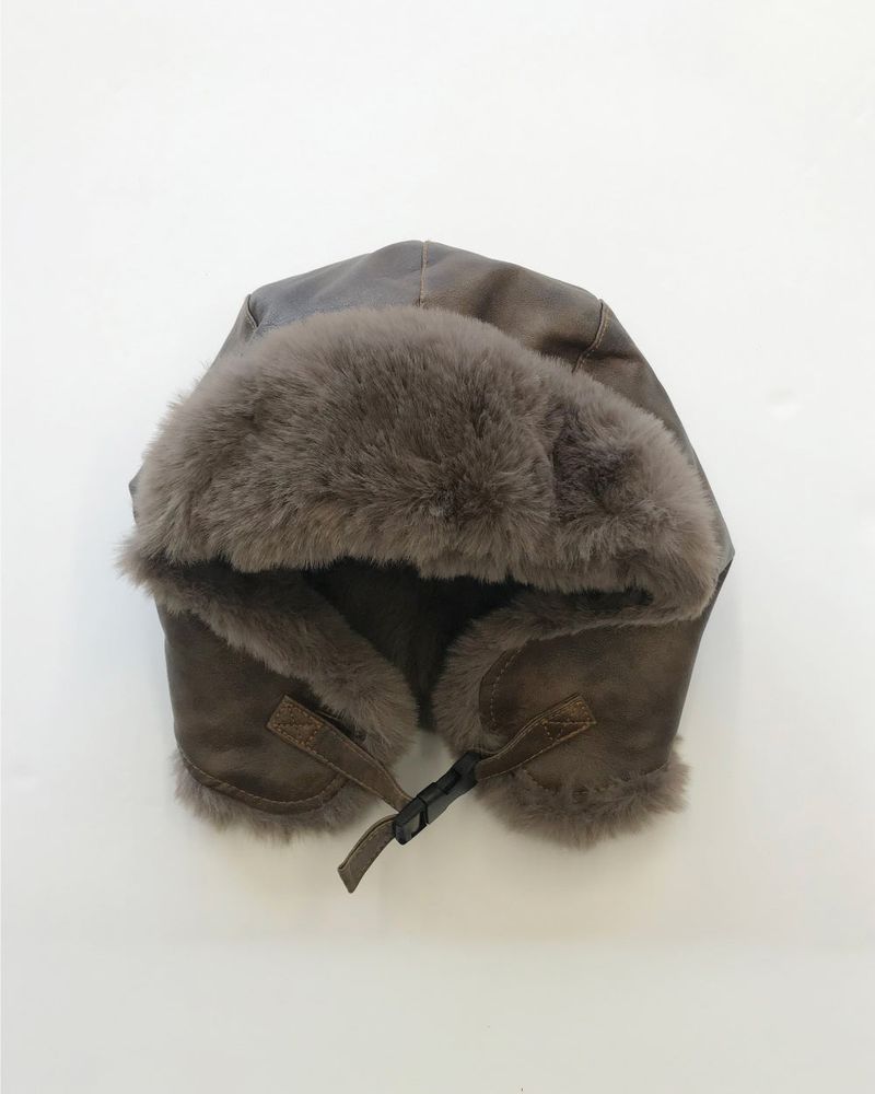 Kyoka Winter Leather Trooper Hat (3color)