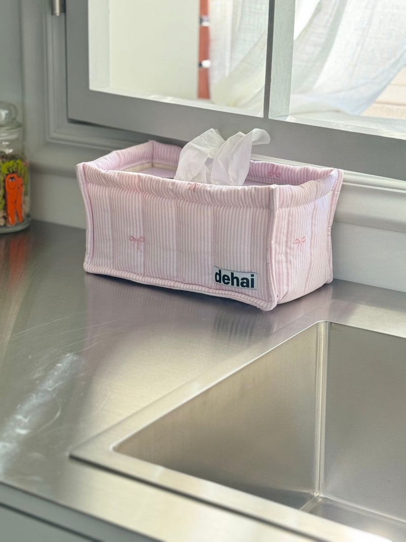 Ribbon Stripe Tisue Basket
