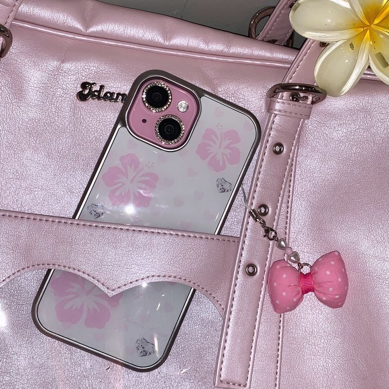 Aloha gal phone case (pink) - silver epoxy